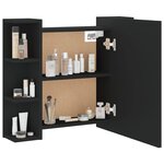 vidaXL Armoire à miroir avec LED noir 70x16 5x60 cm