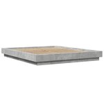 vidaXL Cadre de lit avec lumières LED gris béton 160x200 cm