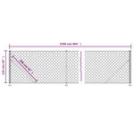 vidaXL Clôture en mailles de chaîne avec bride argenté 1 1x25 m