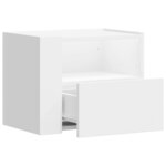 vidaXL Table de chevet murale blanc 45x30x35 cm