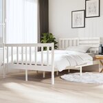 vidaXL Cadre de lit sans matelas blanc bois massif 140x190 cm