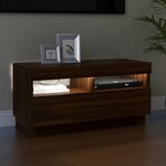vidaXL Meuble TV avec lumières LED chêne marron 80x35x40 cm