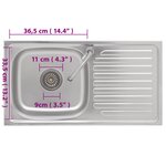 vidaXL Évier de camping Seul lavabo avec robinet Acier inoxydable