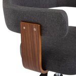 vidaXL Chaises pivotantes à manger lot de 2 gris bois courbé et tissu