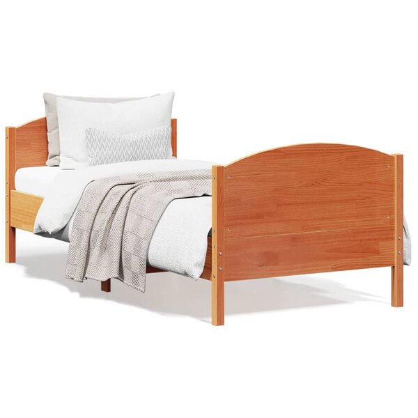 vidaXL Cadre de lit sans matelas cire marron 90x200 cm bois pin massif