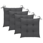 vidaXL Chaises de jardin avec coussins 4 Pièces Gris Bois d'acacia massif