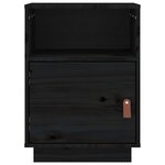 vidaXL Table de chevet Noir 40x34x55 cm Bois de pin massif