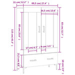 vidaXL Buffet haut blanc brillant 69 5x31x115 cm bois d'ingénierie