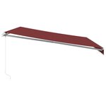 vidaXL Auvent manuel rétractable avec LED bordeaux 450x350 cm