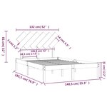 vidaXL Cadre de lit sans matelas gris 135x190 cm bois massif