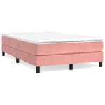 vidaXL Sommier à lattes de lit avec matelas rose 120x190 cm velours
