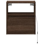 vidaXL Meuble TV mural avec lumières LED chêne marron 41x31x45 cm