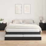 vidaXL Cadre de lit de rangement Chêne noir 200x200 cm