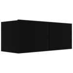 vidaXL Ensemble de meubles TV 3 Pièces Noir Bois d'ingénierie