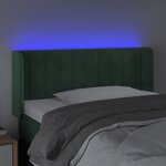 vidaXL Tête de lit à LED Vert foncé 103x16x78/88 cm Velours