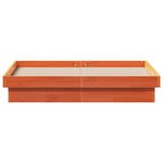vidaXL Cadre de lit à LED cire marron 120x200 cm bois de pin massif