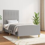 vidaXL Cadre de lit sans matelas gris clair 100x200 cm tissu