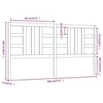 vidaXL Tête de lit Gris 186x4x100 cm Bois massif de pin