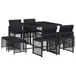 vidaXL Ensemble à manger de jardin 9Pièces coussins noir résine tressée