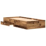 Lit vidaXL en vieux bois 100x200 cm en bois d'ingénierie