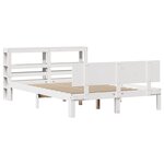 vidaXL Cadre de lit et tête de lit blanc 140x190 cm bois de pin massif