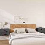 vidaXL Tables de chevet murales 2 Pièces Gris 50x36x40 cm