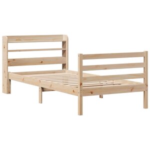 vidaXL Cadre de lit avec tête de lit 75x190 cm bois de pin massif