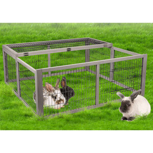 FLAMINGO Clapier pliable avec 2 portes Mel 116x112x45 cm