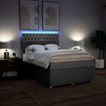 vidaXL Sommier à lattes de lit avec matelas Gris clair 140x190cm Tissu