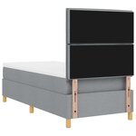 vidaXL Lit box spring avec matelas gris clair simple en tissu