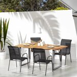 vidaXL Chaises de jardin 4 Pièces Acier et textilène Noir