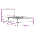 vidaXL Cadre de lit chêne sonoma 100x200 cm bois d'ingénierie et métal