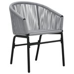 vidaXL Ensemble de bistro 3 Pièces avec coussins Rotin PE Gris