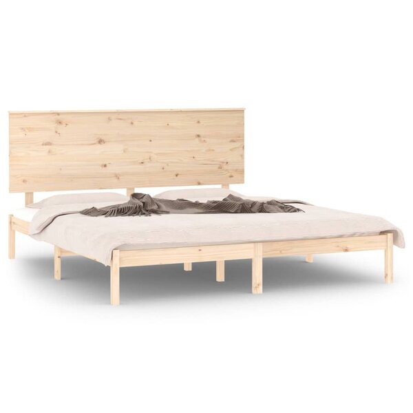 vidaXL Cadre de lit bois massif 180x200 cm super king