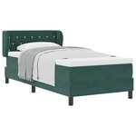 Lit avec sommier et matelas vidaXL Vert foncé 90x190 cm en velours