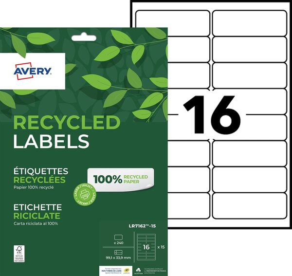 Étiquettes - 99,1 x 33,9 mm - laser - l7162
