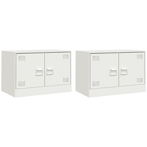vidaXL Meubles TV 2 Pièces blanc 67x39x44 cm acier