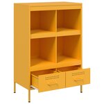 vidaXL Buffet haut jaune moutarde 68x39x101 5 cm acier laminé à froid