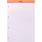 Bloc ORANGE N°20 21x31 8cm 80F agrafées 80g Q.5x5 perf. 4t RHODIA
