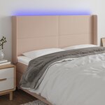 vidaXL Tête de lit à LED Cappuccino 183x16x118/128 cm Similicuir