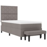 vidaXL Lit à sommier tapissier avec matelas et banc taupe 90x190 cm en tissu