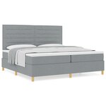 vidaXL Lit à ressorts avec matelas gris clair 200x200 cm en tissu
