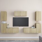 vidaXL Ensemble de meubles TV 7 Pièces Chêne sonoma Bois d'ingénierie