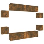 vidaXL Ensemble de meubles TV 8 Pièces Chêne fumé Bois d'ingénierie