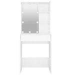 vidaXL Coiffeuse avec LED Blanc brillant 60x40x140 cm