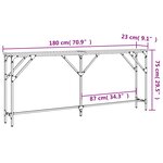 vidaXL Table console noir 180x23x75 cm bois d'ingénierie