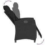vidaXL Ensemble à manger de jardin coussins 7Pièces Noir Résine tressée