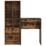 vidaXL Bureau avec rangement Chêne fumé Bois d'ingénierie