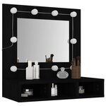 vidaXL Armoire à miroir avec LED noir 60x31 5x62 cm