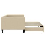 vidaXL Lit de jour avec lit gigogne crème 90x200 cm tissu